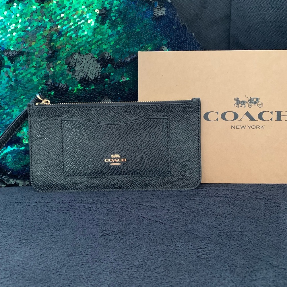 Coach wallet Crossgrain Leather Zip Top Wristlet - Picture 3 of 8